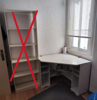 Set oficina: silla, escritorio y soporte  monitor