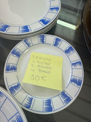 Set Cuencos Platos Cerámica Azul y Blanco persan