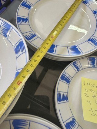 Set Cuencos Platos Cerámica Azul y Blanco persan