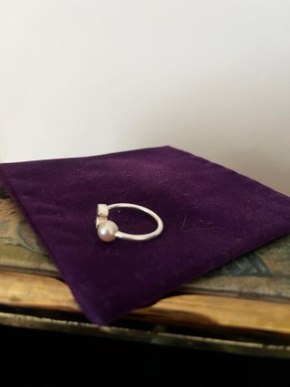 Anillo Tous Oso y Perla Talla Ajustable