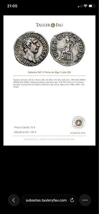 Moneda Romana Trajano