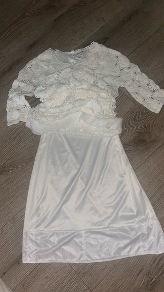 Vestido encaje blanco Massimo Dutti