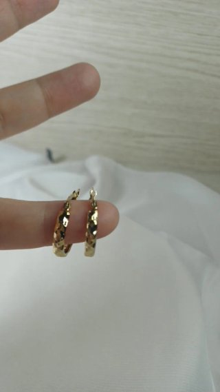 Pendientes Aro Chapado Oro 18k Pequeños Retro