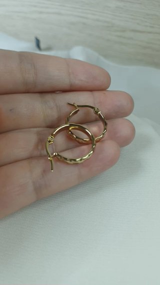 Pendientes Aro Chapado Oro 18k Pequeños Retro