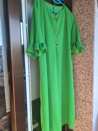 Vestido verde botones