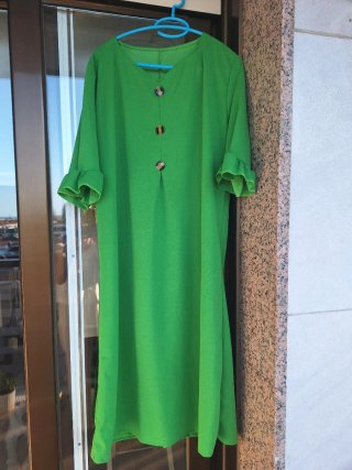 Vestido verde botones