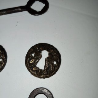 5 Tiradores Antiguos y Roseta Llave