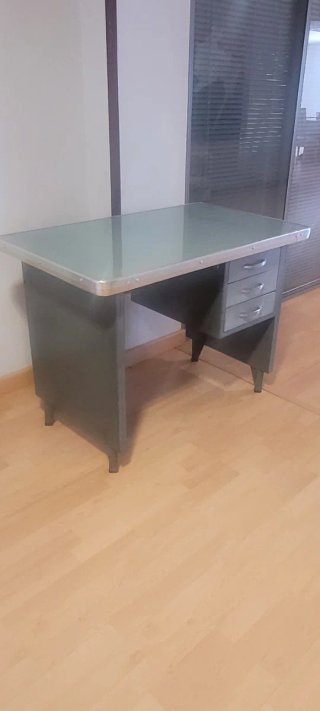 Escritorio Vintage Metálico Cristal Oficina