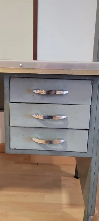 Escritorio Vintage Metálico Cristal Oficina