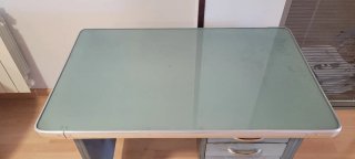 Escritorio Vintage Metálico Cristal Oficina