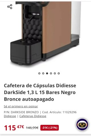 Cafetera Didiesse DarkSide auto apagado