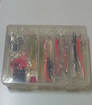 Lote Accesorios Pesca Señuelos Anzuelos Plomos