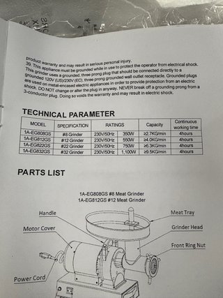 Picadora Carne Eléctrica VEVOR