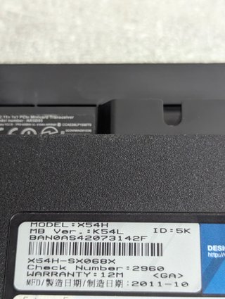 ASUS X54H Laptop - SSD 240GB