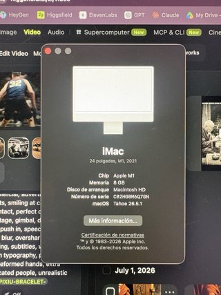 iMac 24 M1 (2021) 8GB RAM 250GB SSD