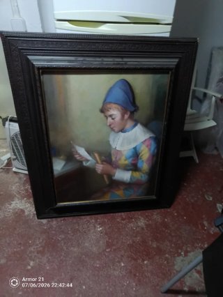 Cuadro antiguo lienzo tela