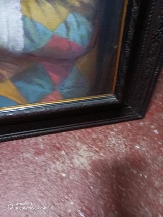 Cuadro antiguo lienzo tela