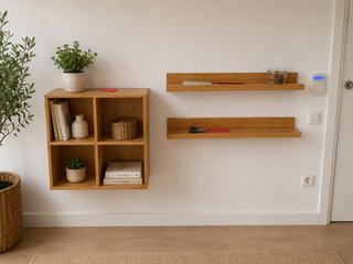 Estanterías bambú IKEA + Módulo Cubos