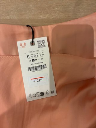 Falda Zara larga naranja color salmon