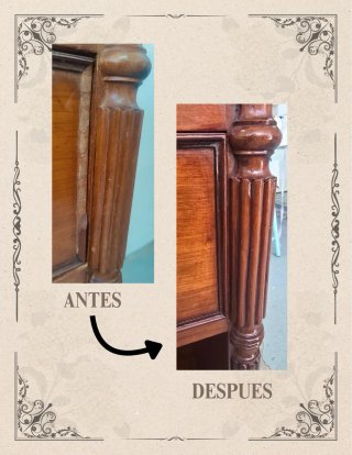 Restauración de muebles antiguos · Pulido francés