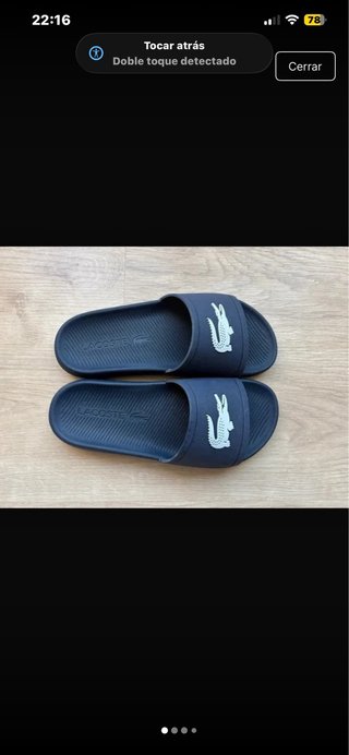 Chanclas Lacoste Talla 44.5 Negras