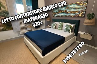 Letto contenitore bianco con materasso