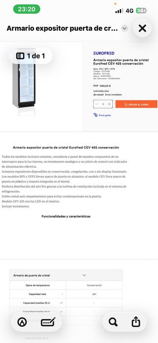 Nevera expositora Edenox