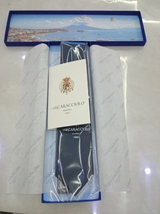Cravatta Caracciolo Pura Seta Blu Marine