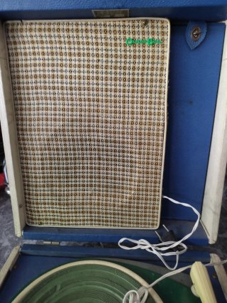 Tocadiscos Hekdor Azul y Verde Vintage