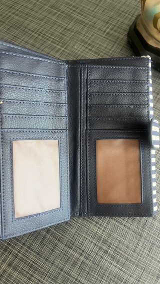 Cartera/Monedero Rayas Azul y Blanco