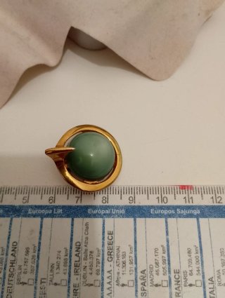 Orecchini vintage oro e verde acqua
