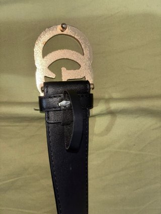Cintura Gucci Nera con Doppia G Oro