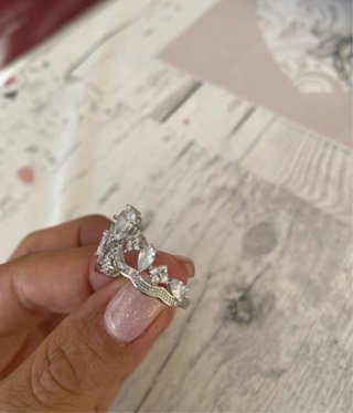Anello corona zirconi