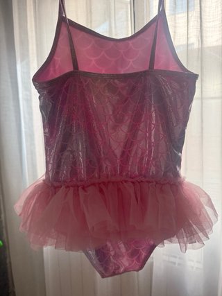 Bañador niña sirena rosa y plateado