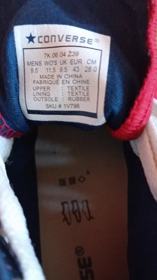 Converse Rojas Talla 43