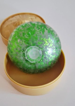 Squishy raviolo con glitter e faccina