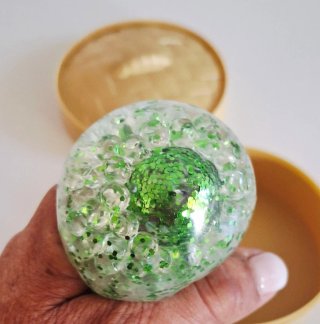 Squishy raviolo con glitter e faccina