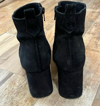 Botines negros de ante con tacón