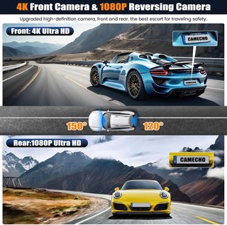 Retrovisor 4K 9.66 Dash CAM Coche GPS Dashcam