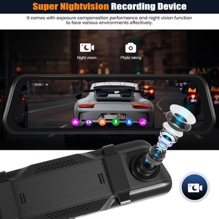 Retrovisor 4K 9.66 Dash CAM Coche GPS Dashcam