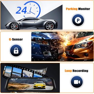 Retrovisor 4K 9.66 Dash CAM Coche GPS Dashcam