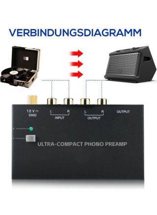Preamplificador Phono Ultra-Compacto 12V