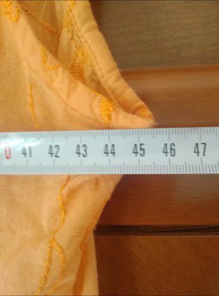 Blusa naranja bordada sin mangas Talla XL