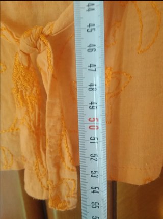Blusa naranja bordada sin mangas Talla XL