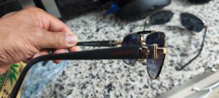 Gafas de sol aviador plateadas y negras