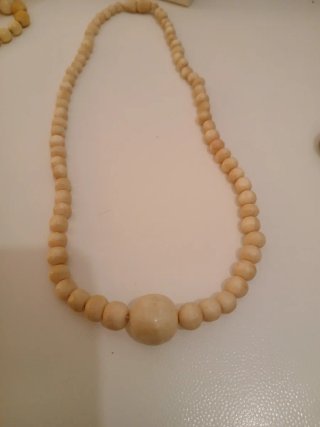Collana antica rara perle beige
