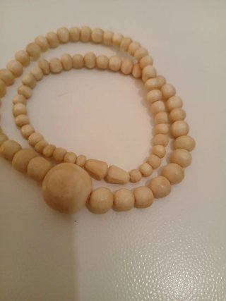 Collana antica rara perle beige