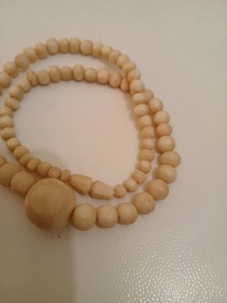 Collana antica rara perle beige