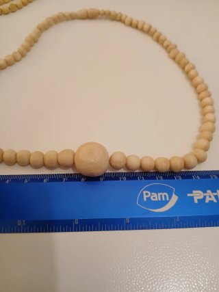Collana antica rara perle beige