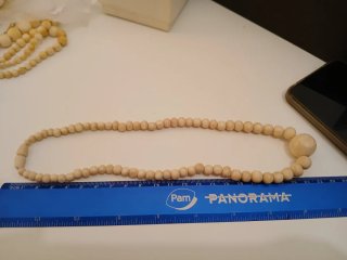 Collana antica rara perle beige
